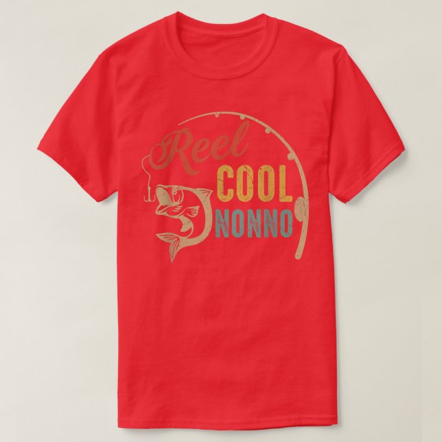Mens Reel Cool Nonno Fishing Shirts, Fun Fathers D T-Shirt (Design Front)