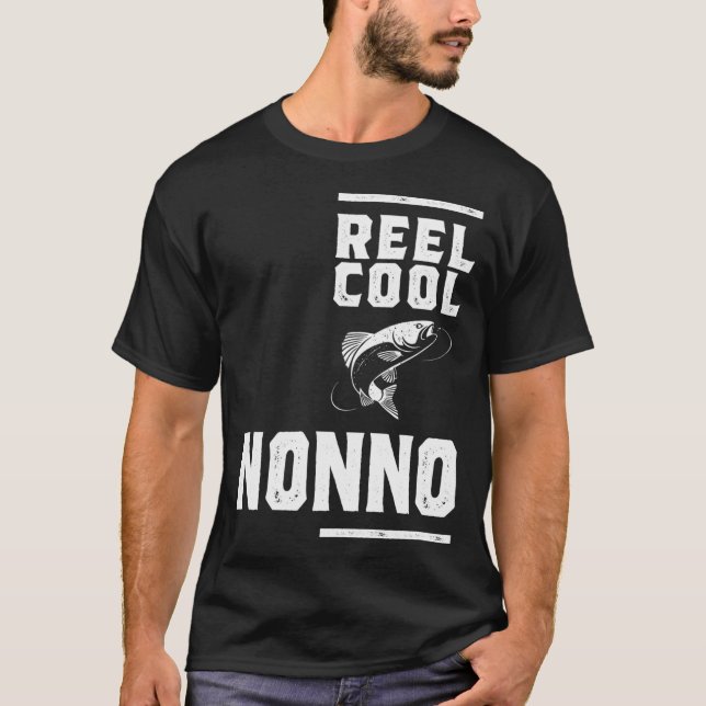 Mens Reel Cool Nonno Tee Fishing Gift Funny (Front)