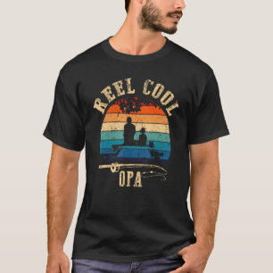 Mens Reel Cool Opa Fisherman Father's Day Fishing T-Shirt