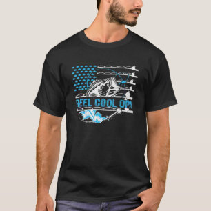 Mens Reel Cool Opa Fishing Fathers Day Fishermen T-Shirt