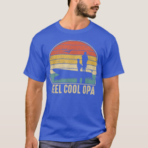 Mens Reel Cool Opa FishingFunny Fish Vintage  T-Shirt