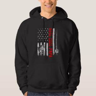 Mens Reel Cool Papa American Flag Family Fathers D Hoodie