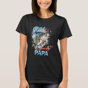 Mens Reel Cool Papa American Flag Funny Uncle Fish T-Shirt