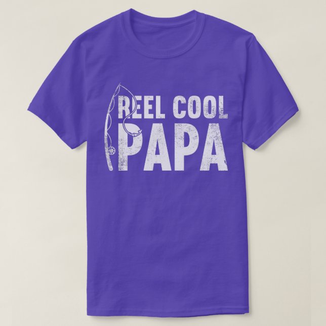 Mens Reel Cool Papa Fathers Day Fishing Daddy Funn T-Shirt (Design Front)