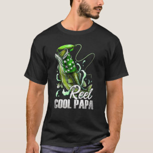 Mens Reel Cool Papa Fishing Dad Father's Day Fish T-Shirt