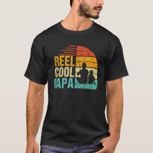Mens Reel Cool Papa Fishing Dad Father's Day Fishe T-Shirt