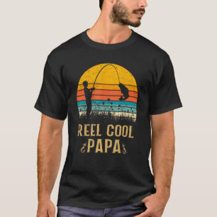 Mens Reel Cool Papa Fishing Fun Fathers Day Fishe T-Shirt