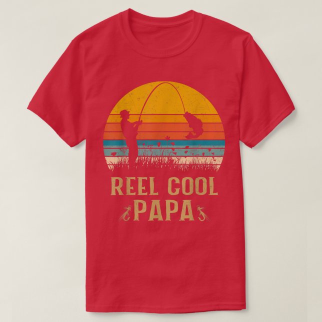 Mens Reel Cool Papa Fishing Shirts, Fun Fathers Da T-Shirt (Design Front)