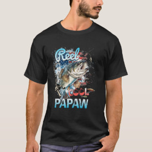Mens Reel Cool Papaw American Flag Funny Uncle Fis T-Shirt