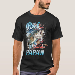 Mens Reel Cool Papaw American Flag Funny Uncle Fis T-Shirt