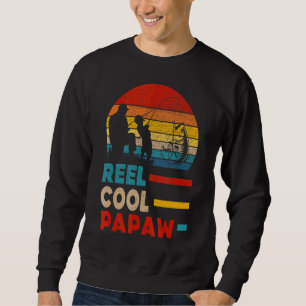Mens Reel Cool Papaw Fisherman Daddy Father Day  F Sweatshirt