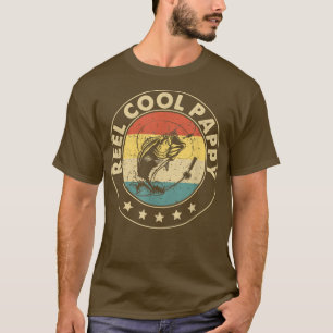 Mens Reel Cool Pappy Fishing Funny Fish Vintage T-Shirt