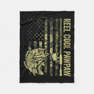 Mens Reel Cool Pawpaw Camouflage American Flag Fat Fleece Blanket