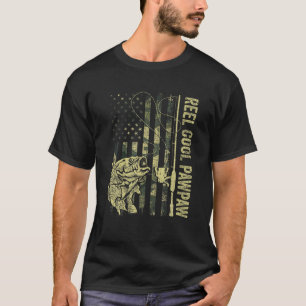 Mens Reel Cool Pawpaw Camouflage American Flag Fat T-Shirt