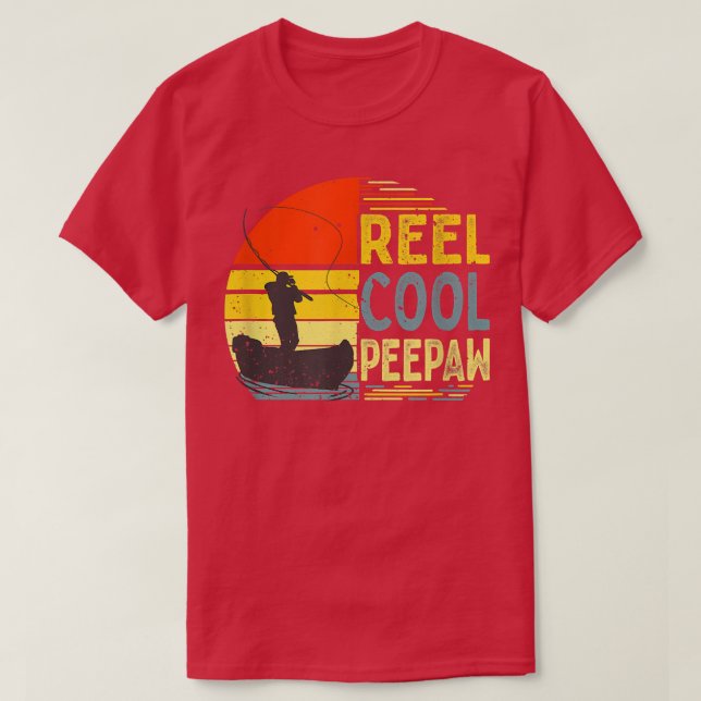 Mens Reel Cool Peepaw Fishing Funny Grandpa Christ T-Shirt (Design Front)