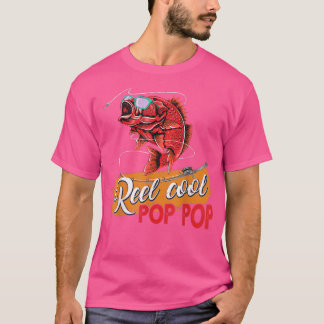 Mens Reel Cool Pop Pop Fishing Shirts, Fun Fathers T-Shirt