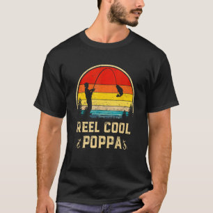 Mens Reel Cool Poppa Fishing Fun Fathers Day Fishe T-Shirt