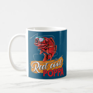Mens Reel Cool Poppa Fishing s Fun Fathers Day Coffee Mug