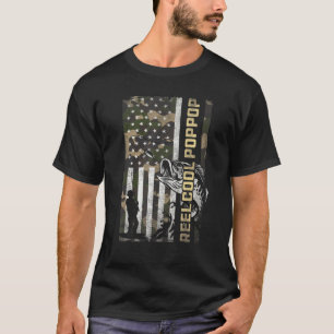 Mens Reel Cool Poppop Fishing Fisherman Daddy Fat T-Shirt