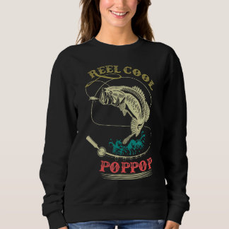 Mens Reel Cool Poppop Fishing Fisherman Fathers Sweatshirt