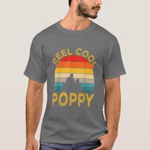 Mens Reel Cool Poppy Fishing Daddy Vintage Grandpa T-Shirt