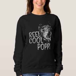 Mens Reel Cool Poppy Fishing Father's Day Grandpa Sweatshirt