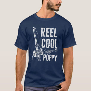 Mens Reel Cool Poppy Fishing Father's Day T-Shirt