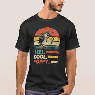 Mens Reel Cool Poppy Fishing Fish Vintage T-Shirt