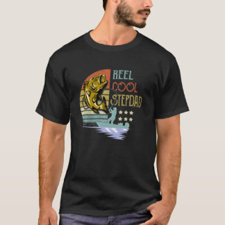 Mens Reel Cool Stepdad Fisherman Stepdad Father's T-Shirt