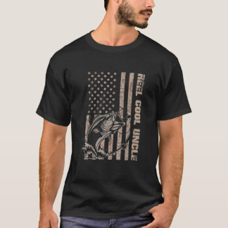 Mens Reel Cool Uncle Camouflage American Flag Fath T-Shirt