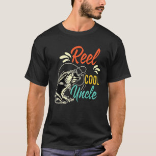 Mens Reel Cool Uncle Cute Bass Fish Funny T-Shirt