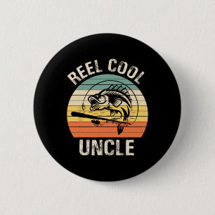 Mens Reel Cool Uncle Fishing Funny Gift For Men 6 Cm Round Badge