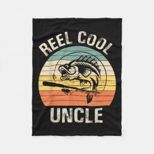 Mens Reel Cool Uncle Fishing Funny Gift For Men Fleece Blanket