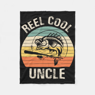 Mens Reel Cool Uncle Fishing Funny Gift For Men Fleece Blanket