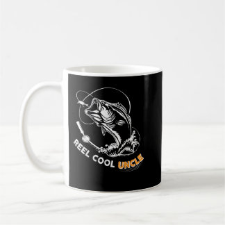 Mens Reel Cool Uncle t shirt cute Bass fish Father Coffee Mug