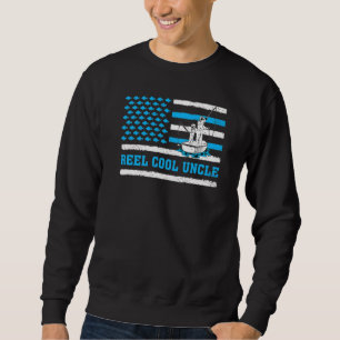 Mens Reel Cool Uncle Usa Flag Fishing Uncle Father Sweatshirt