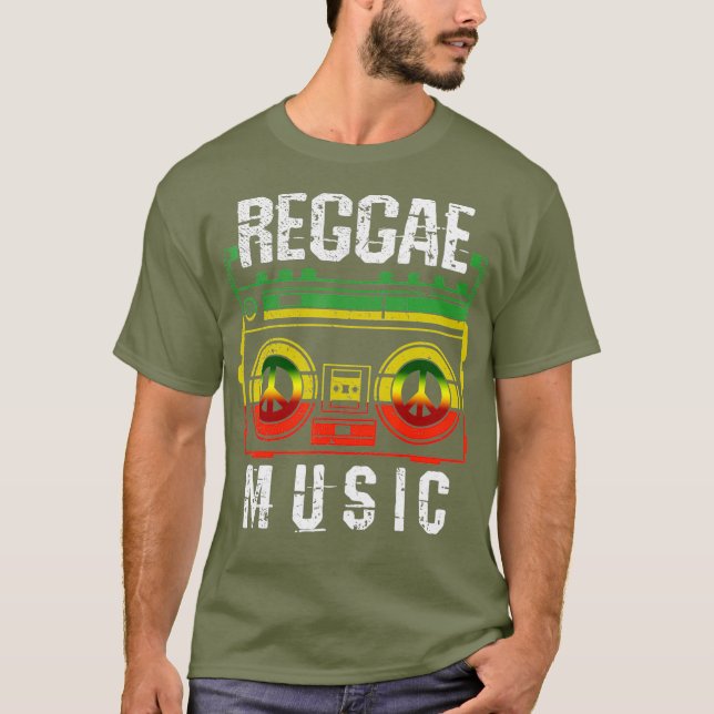 Mens Reggae Music  Peace One Love Rasta African T-Shirt (Front)
