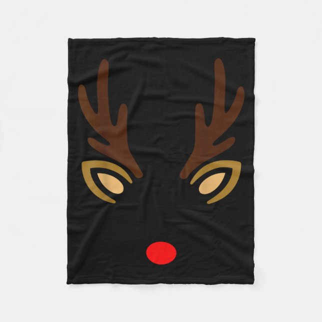 Mens Reindeer Face Gles Christmas Costume Pajama B Fleece Blanket (Front)