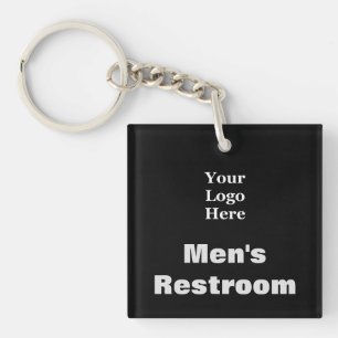 Men's Restroom Black Your Logo Here Key Ring