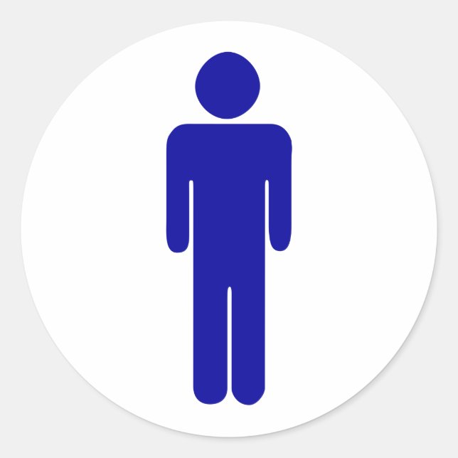 Mens Restroom or Bathroom Sign Classic Round Sticker (Front)