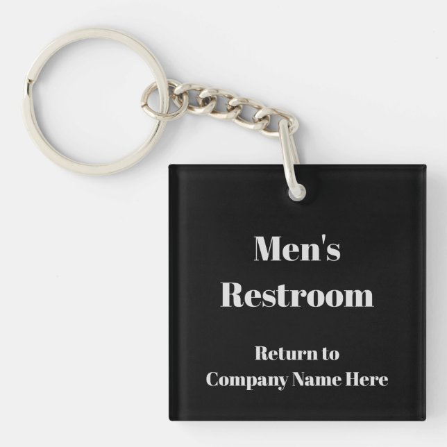 Men's Restroom Return To Company Name Template Key Ring (Front)