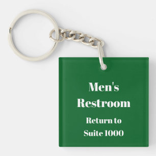 Men's Restroom Return to Suite Dark Green Key Ring
