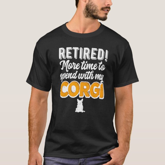 Mens Retired Corgi Grandpa Retirement Grandfather  T-Shirt (Front)