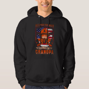 Mens Retired Fireman Full Time Grandpa 2 Hoodie