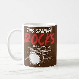 Mens Retired Grandpa Drummer Rock Music Drum Set Coffee Mug