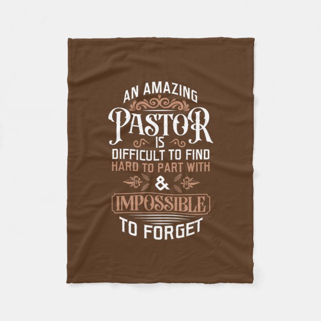 Mens Retired Pastor Minister Preacher Pastoral Fleece Blanket (Front)