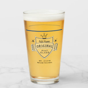 Mens RETIREMENT (ADD NAME) Thin Blue Line Law Glass