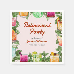 Men's Retirement Summer Backyard Cocktail Party  Napkin