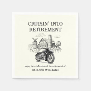 Men's Retirement Vintage Barn Motorbike Cruising Napkin