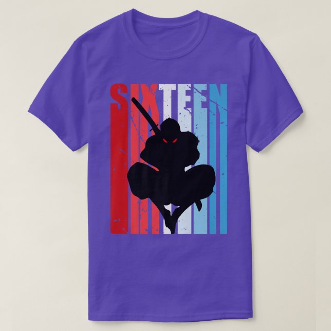 Mens Retro 16th Birthday for Ninja Men Samurai Wea T-Shirt (Design Front)